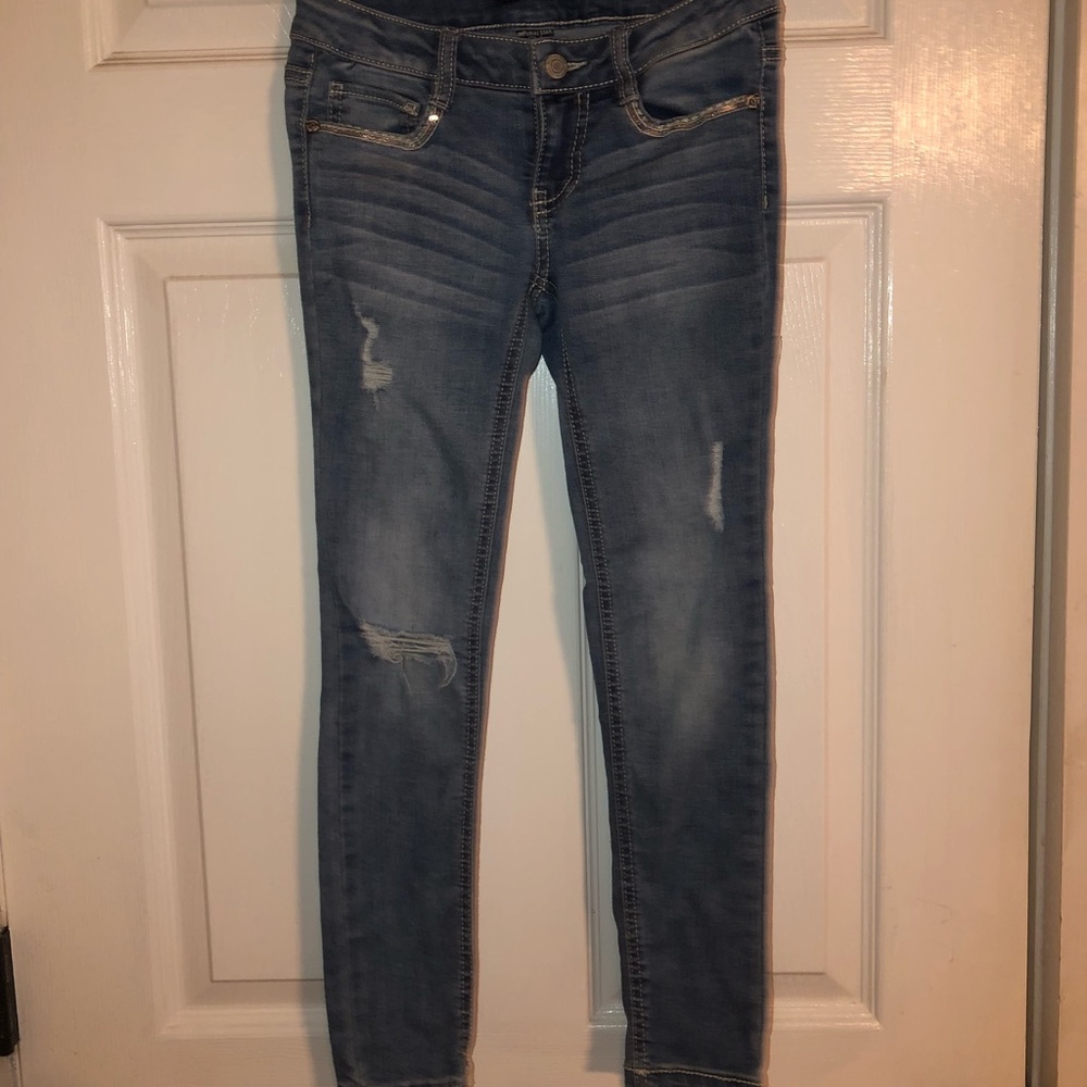 Girls embellished skinny jeans